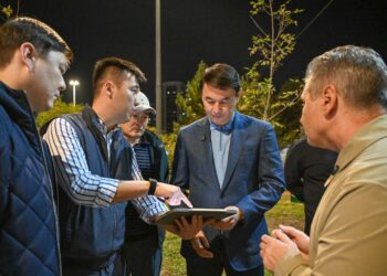 Дархан Сатыбалды проверил темпы модернизации освещения Алматы