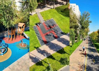 На Торайгырова завершили благоустройство: велодорожка, озеленение, свет